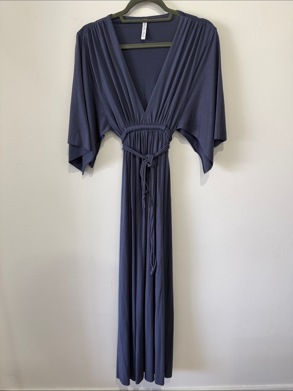 Rachel Pally Navy Blue Maxi Dress with Tie Waist